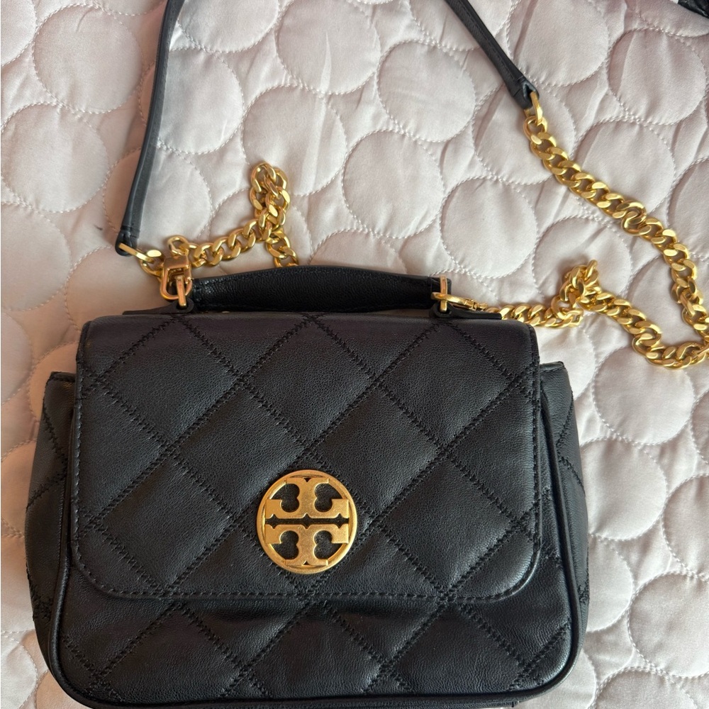 Tory Burch Black Quilted Leather Crossbody Bag